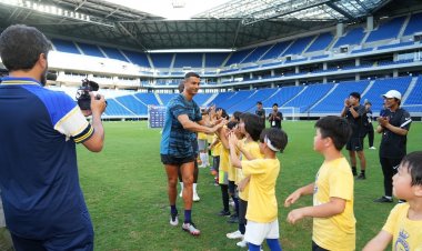 رونالدو يشارك في تحدي الاطفال باليابان