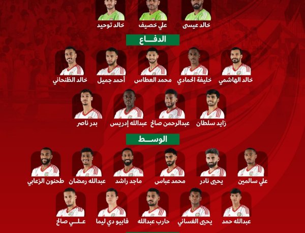 إعلان القائمة النهائية للمنتخب الوطني للمشاركة في كأس آسيا